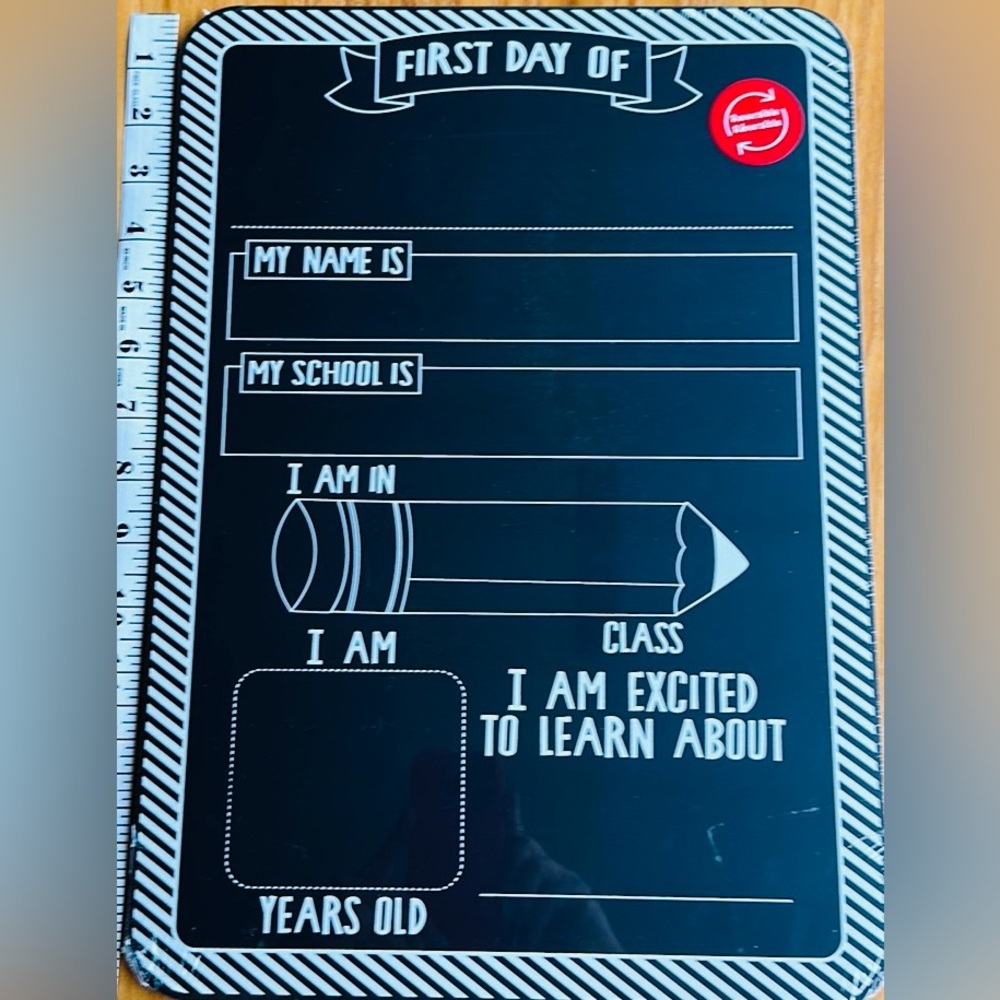 First & Last Day of School Double Sided Chalk Board 15.7” x 11” Back to School